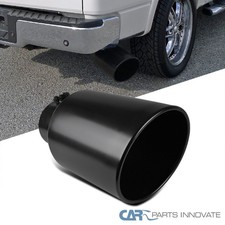 8 Outlet 5 Inlet Black Stainless Steel 15 Long Bolt On Diesel Exhaust Tip