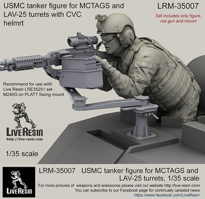 Live Resin 1/35 USMC Tanker for MCTAGS and LAV-25 Turrets with CVC Helmet
