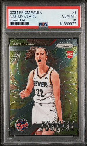 2024 Panini Prizm WNBA Fractal Caitlin Clark #1 PSA 10