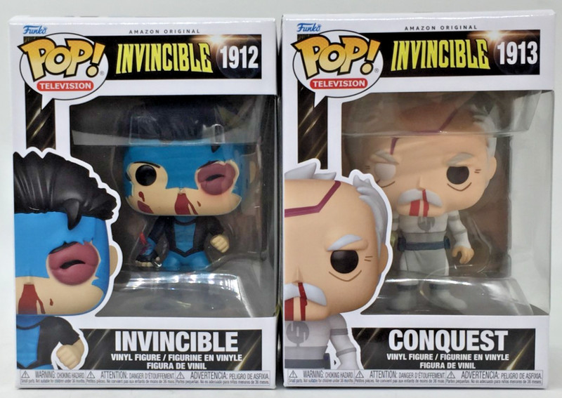 Funko Pop! Invincible Conquest #1913 Invincible #1912 Set of 2 W/Protector