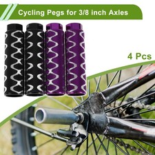 4 Pcs Bike Pegs 100mm Circle Texture Cycling Foot Pegs Black Purple