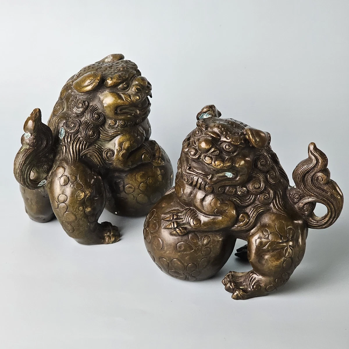 中国古董青铜狗雕像、雕像| eBay