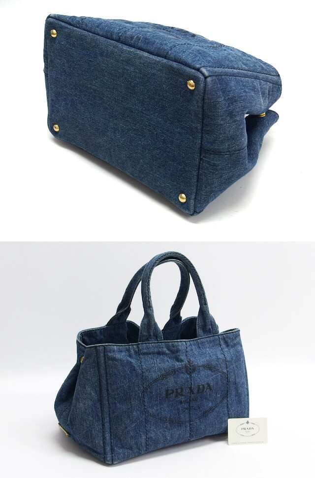 Prada Canapa Tote M Size Avio (Indigo Type) 20260107 from japan thumbnail 3