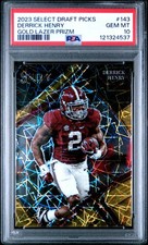 2023 PANINI SELECT DRAFT PICKS GOLD LAZER PRIZM #143 DERRICK HENRY PSA 10