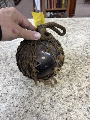 amber fishing ball with net 3 Inch Yellow Nautical Glass Japanese Float in Brown Hanging Decoration : Home & Kitchen Medium 5" Glass Fishing Floats
