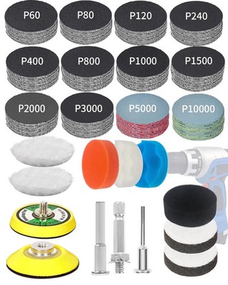 2 Inch Sanding Discs Drill Polishing Kit, 193PCS Car Headlight Restoration Kit,