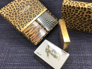 4 CHICO’S ANIMAL PRINT playing card decks NEVER USED! new! TRAVEL CASE!