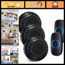 Wireless Doorbell System - 3 Receivers, 2 Buttons, 1000ft Range, Chime Sounds