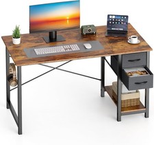 40" Brown Home Office Computer Desk with Drawer Writing Desk Work Desk PC Table