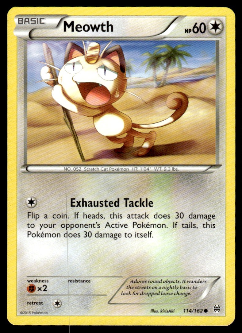 2015 XY - BREAKthrough Meowth Basic/Common #114