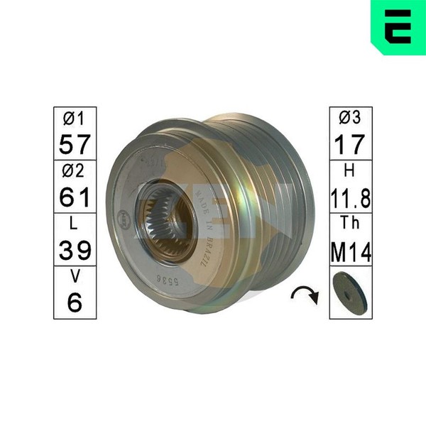 Generatorfreilauf ERA ZN5536 FüR Jeep Cherokee KJ Wrangler 2 TJ 4X4-image