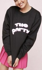 New Nasty Gal The Party Graphic Oversized Fleece Lined Sweatshirt Top Size Large
