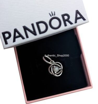 New PANDORA 925 Birthstone June White Eternity Circle Dangle Charm ...