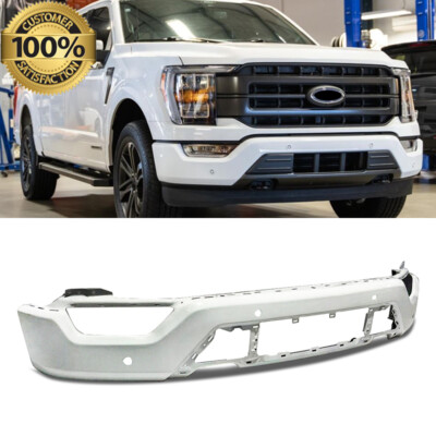 Star White Front Bumper Face Bar W/ 4 Sensor Holes For 2021-2023 Ford F-150 F150