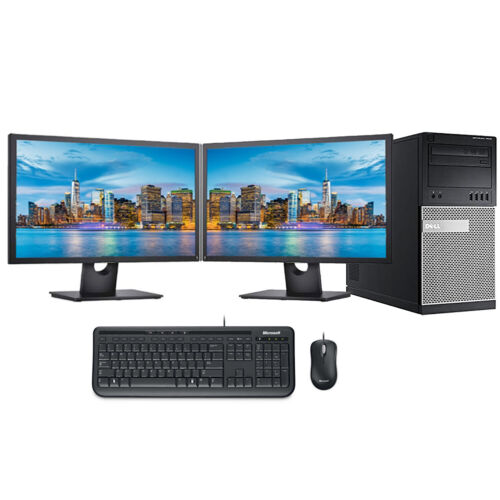 Fast Trading i5 Dual Monitor Tower Computer PC Dell 16GB RAM 512SSD 2TB WIFI