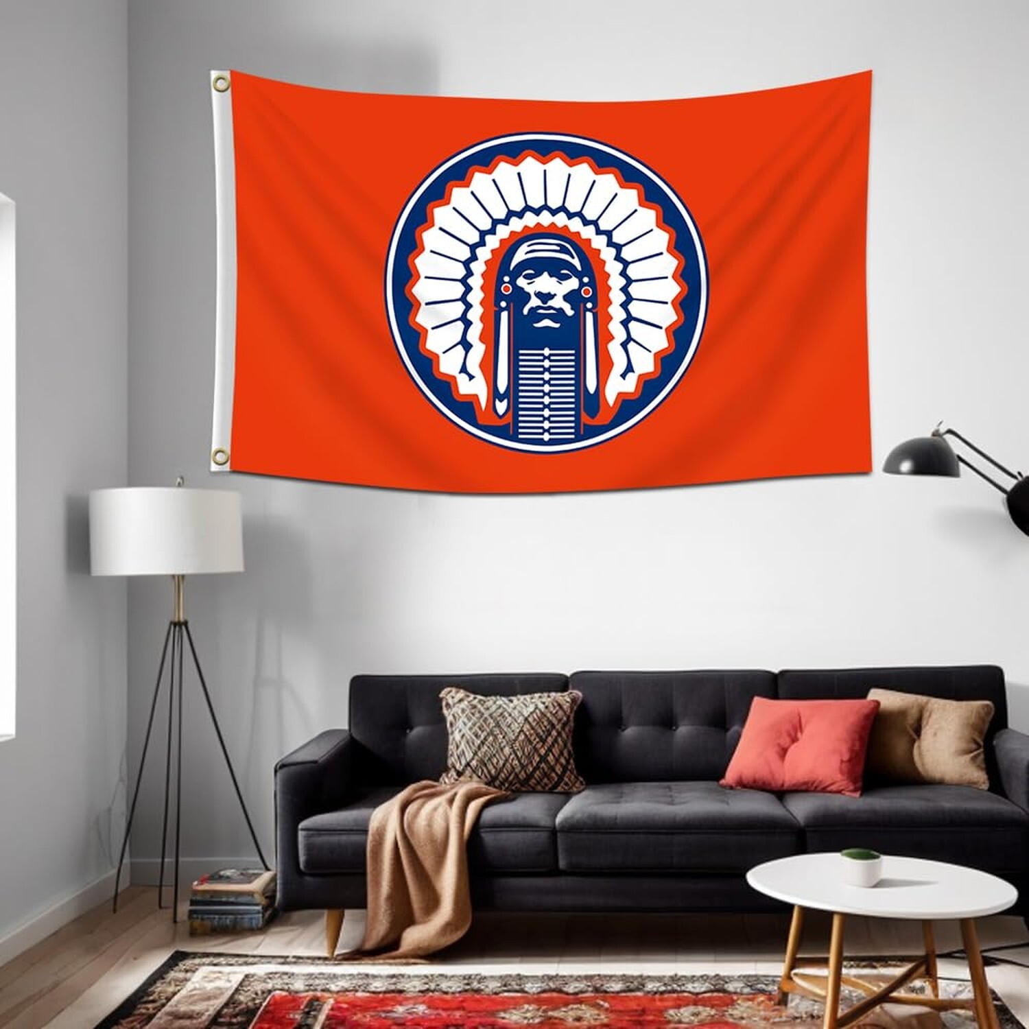 ENMOON Illinois Fighting Flag Illini Chief Flag Banner 3x5ft/Vibrat Color/HD ...