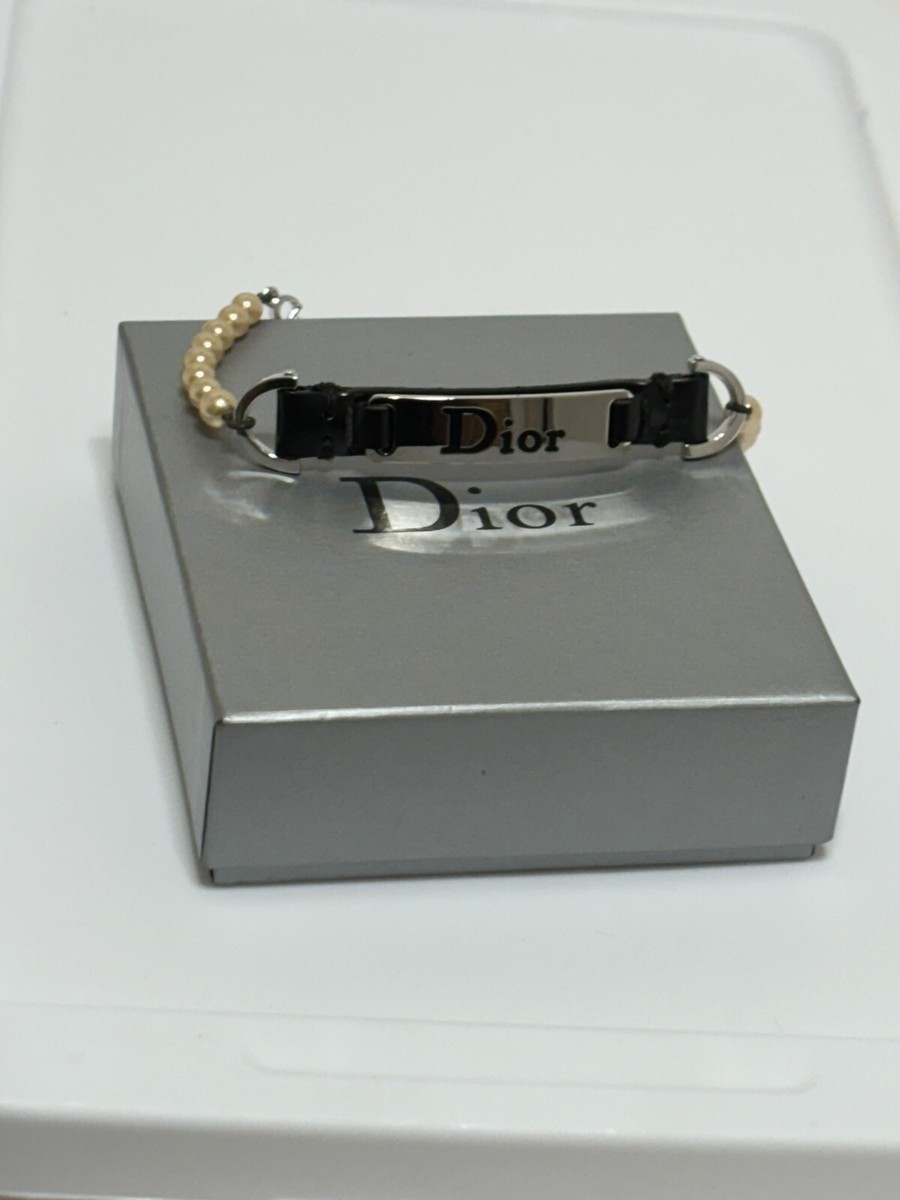 Vtg CHRISTIAN DIOR BY JOHN GALLIANO PEARL LOGO BRACELET | eBay