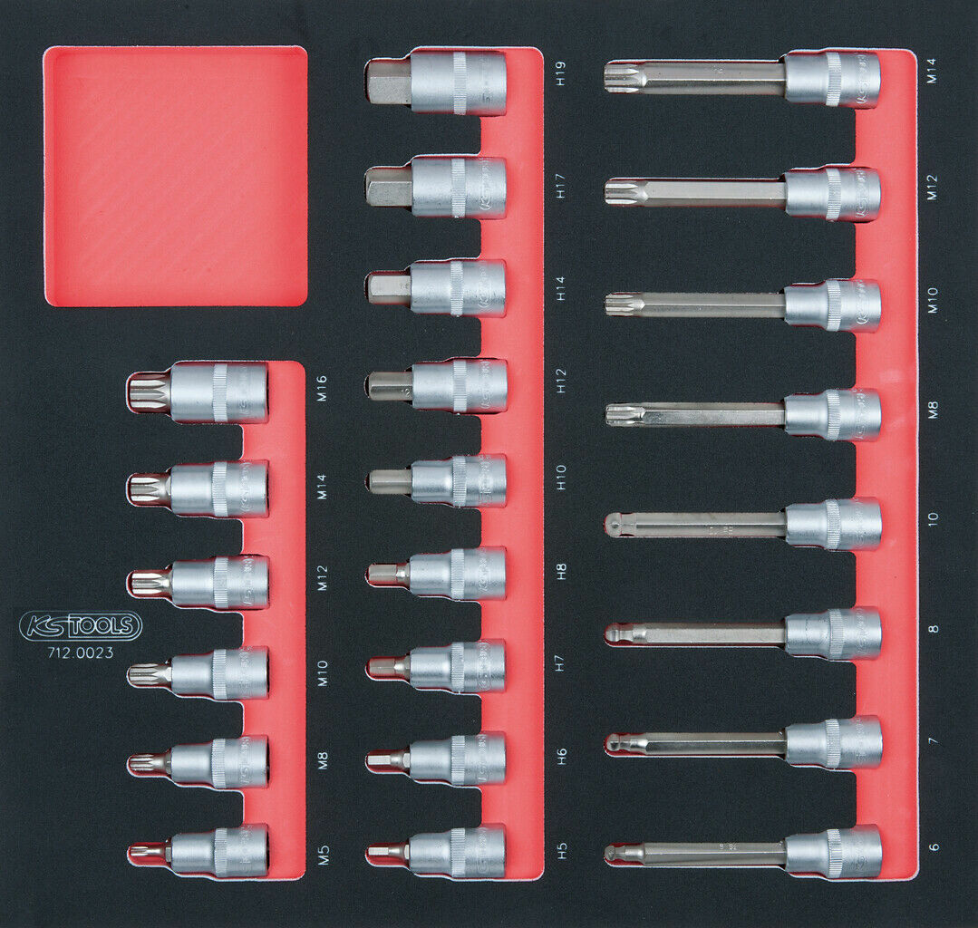Universelle Schaumstoff-Einlage Für Werkzeugwagen – Für Bit- & Steckschlüssel-Sets, Carbon-Optik