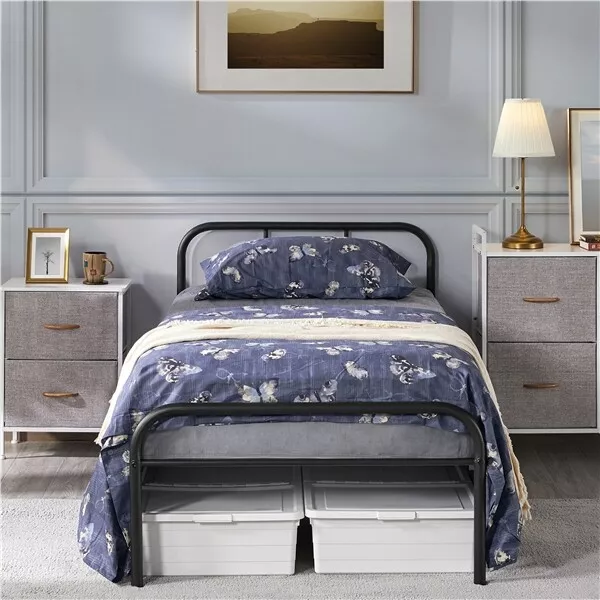 3ft Single Bed Frame Strong Iron Platform Bed Metal Slatted Bed