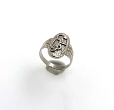 Signet Ring Men Ring - 925 Silver - Size 67 - 8.90 Grams