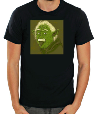 Albert Einstein Yoda kurzärmeliges weißes T-Shirt Herren L817