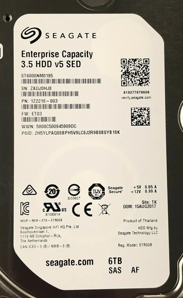 Disco duro Seagate 6 TB SAS 12 GB 512e 7,2K 3,5 capacidad empresarial V5 HDD 7200 Foto 3 de 4