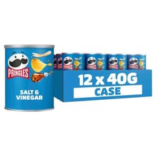Pringles Salt & Vinegar Snacking Crisps Pack of 12 x 40g