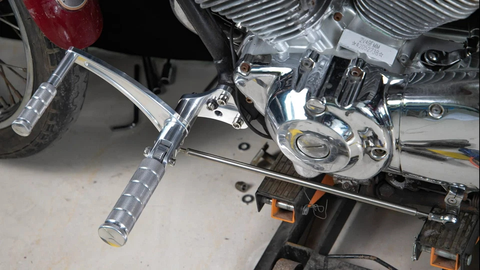 Virago V Star 250 CNC 4,5"" controles delanteros estriba para Yamaha XV250 1988-2025 Foto 4 de 4