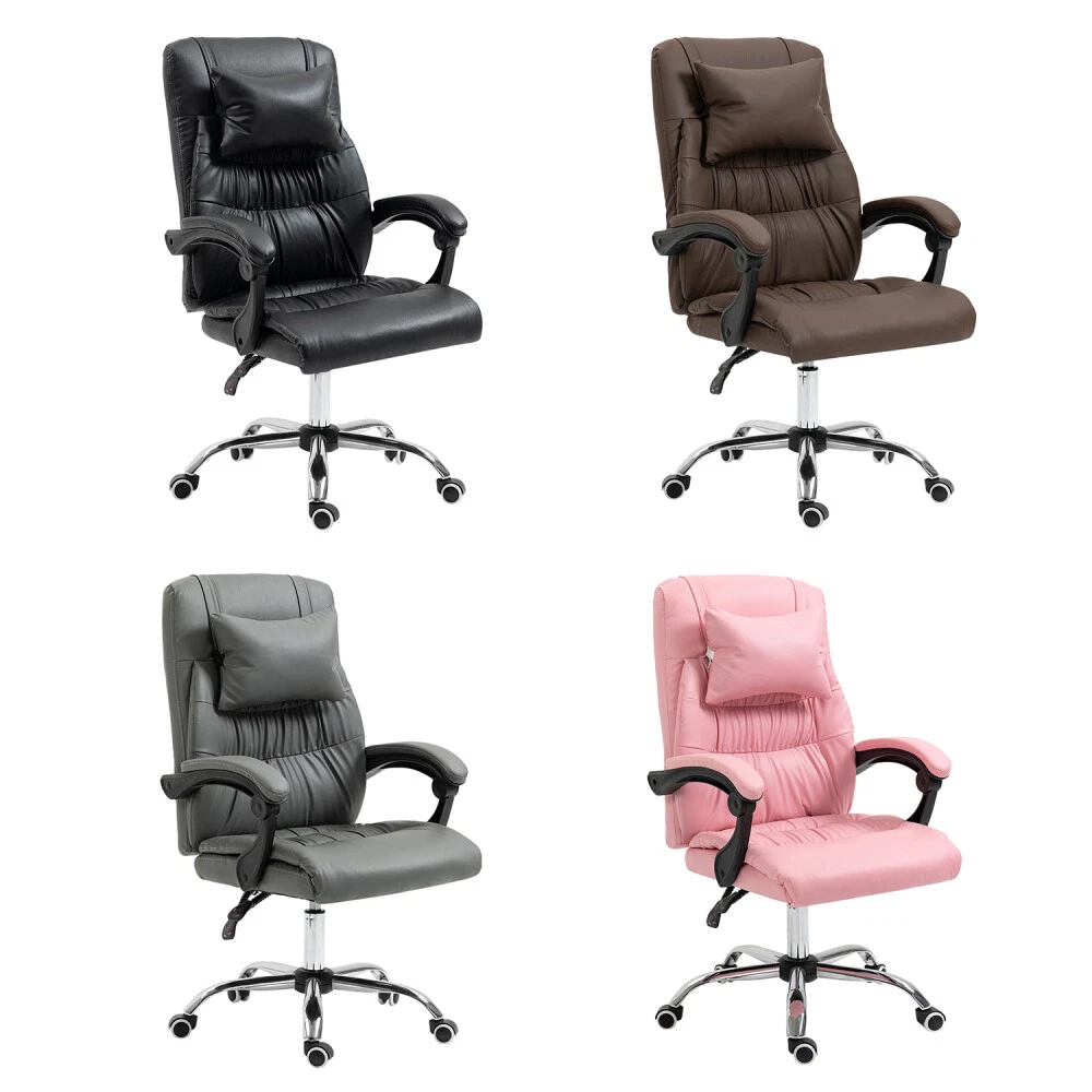 Office Chair with Padded Armrest Reclining Swivel Adjust Seat Height Desk Chair