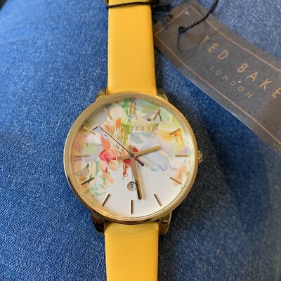 Ted Baker Yellow Leather Strap Floral Watch NWT Ted Baker London Women main image 4
