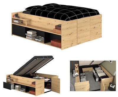 Stauraum-Hochbett ''Travel'' Artisan Eiche