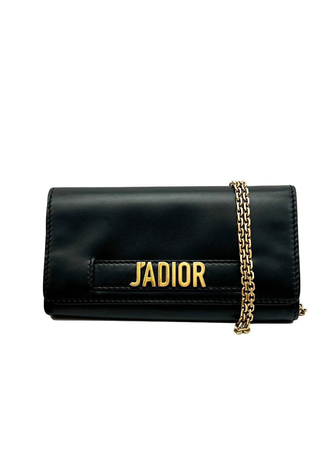 Sac bandoulière portefeuille Christian Dior cuir J'adior noir