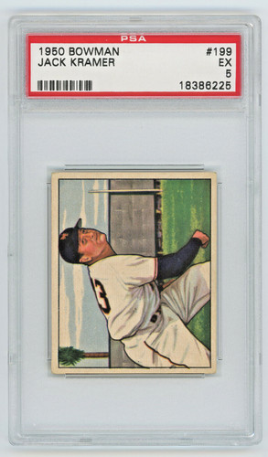 Vintage 1950 Bowman #199 Jack Kramer New York Giants Baseball Card PSA 5 EX ⚾