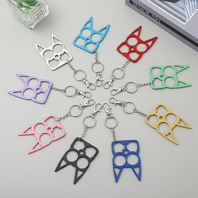 Cartoon Multifunctional Cat Face Keychains Color Car Key Ring Bag Accessorijj