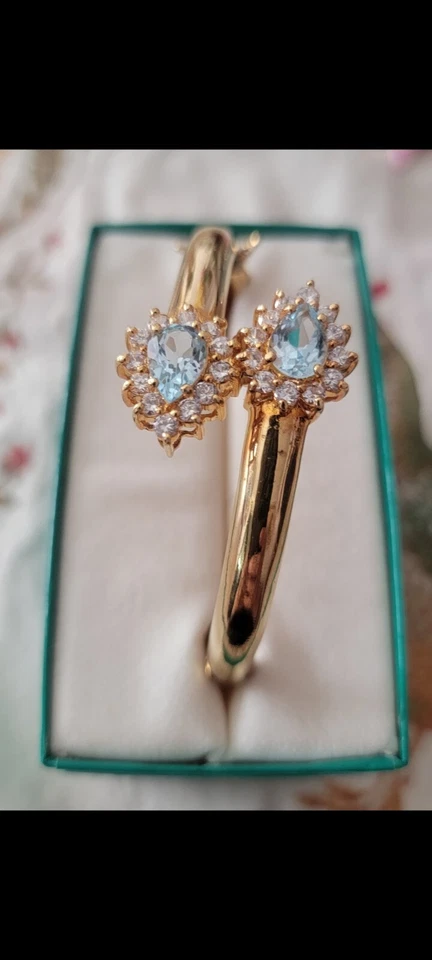 PULSERA SUZANNE SOMERS Oro Vermeil Plata 925 Con Piedra de Vidrio Azul Foto 2 de 4