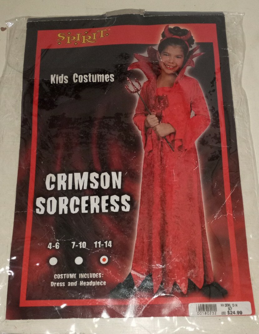 red sorceress dress Samtkleid Circe Schwarz/Rot L