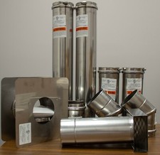 Kit de ventilación de calentador de unidad horizontal de 4" - Acero inoxidable categoría III