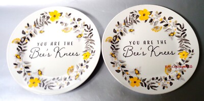 Royal Norfolk Bumble Bee Collection Ceramic Dessert Plates 7.5'' NEW Set of 2
