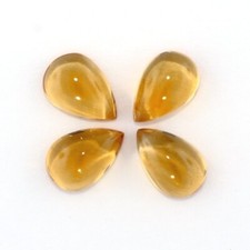 NATURAL MADEIRA CITRINE 9 x 6 MM PEAR CUT CABOCHON SOLD PER STONE F-4891
