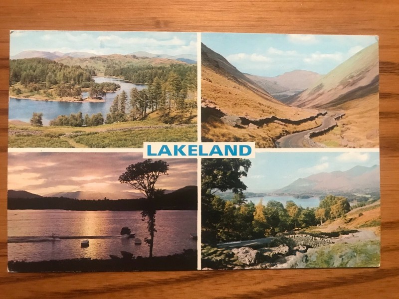 Vintage Postcard - Lakeland UK, Tarn Hows, Kirkstone Pass, Ashness Bridge, 1973