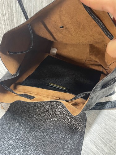 Street Level Vintage Black Leather Lined Brown Backpack Style Handbag - Picture 14 of 17