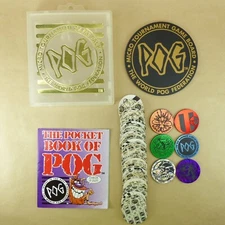 Authentic POG Brand Lot of 50 Pogs 6 Slammers Case Micro Tournament Game Board