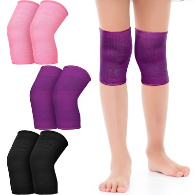 3 Pairs Kids Knee Brace Breathable Flexible Elastic Knee Sleeves for Kids Girls