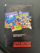 Tetris & Dr. Mario - Super Nintendo SNES - Instruction Manual Only Booklet