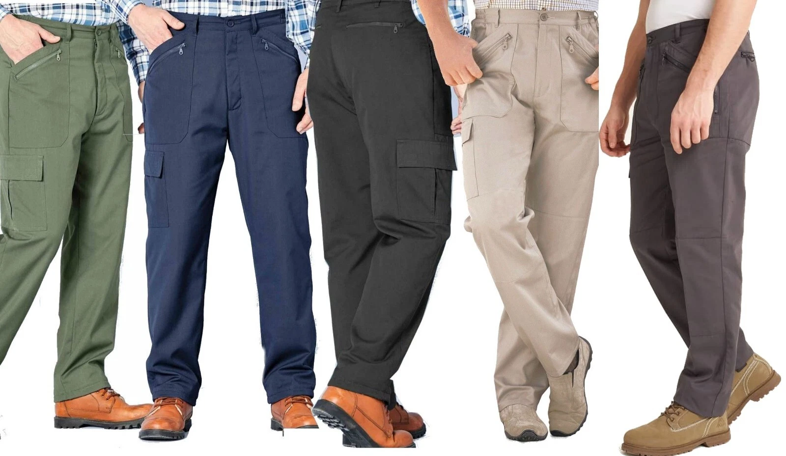 Men’s 25" Inside Leg Cargo Trousers – Extra Short | Work & Outdoor