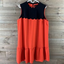 Victoria Beckham For Target Womens Dress Sleeveless Scalloped Red Black Size 1X