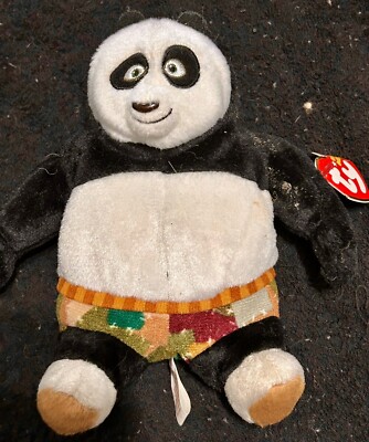 Ty Beanie Baby   PO THE 7'' BEAR KUNG FU PANDA DVD EXCLUSIVE NEW MWMT's