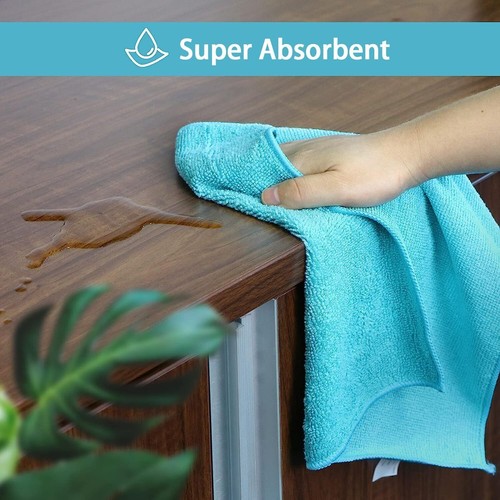 12 Pack Microfiber Cleaning Cloths, 4 Color Assorted, 11.5" x 11.5" Rags - Picture 61 of 96