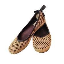 UGG Australia INDAH Marrakech Brown Black Polka Ballet Espradille Flats 6.5 