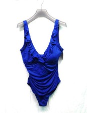 Ralph Lauren Size 16 NWT Blue Swimsuit Shirred Slimming Fit Underwire New Tags